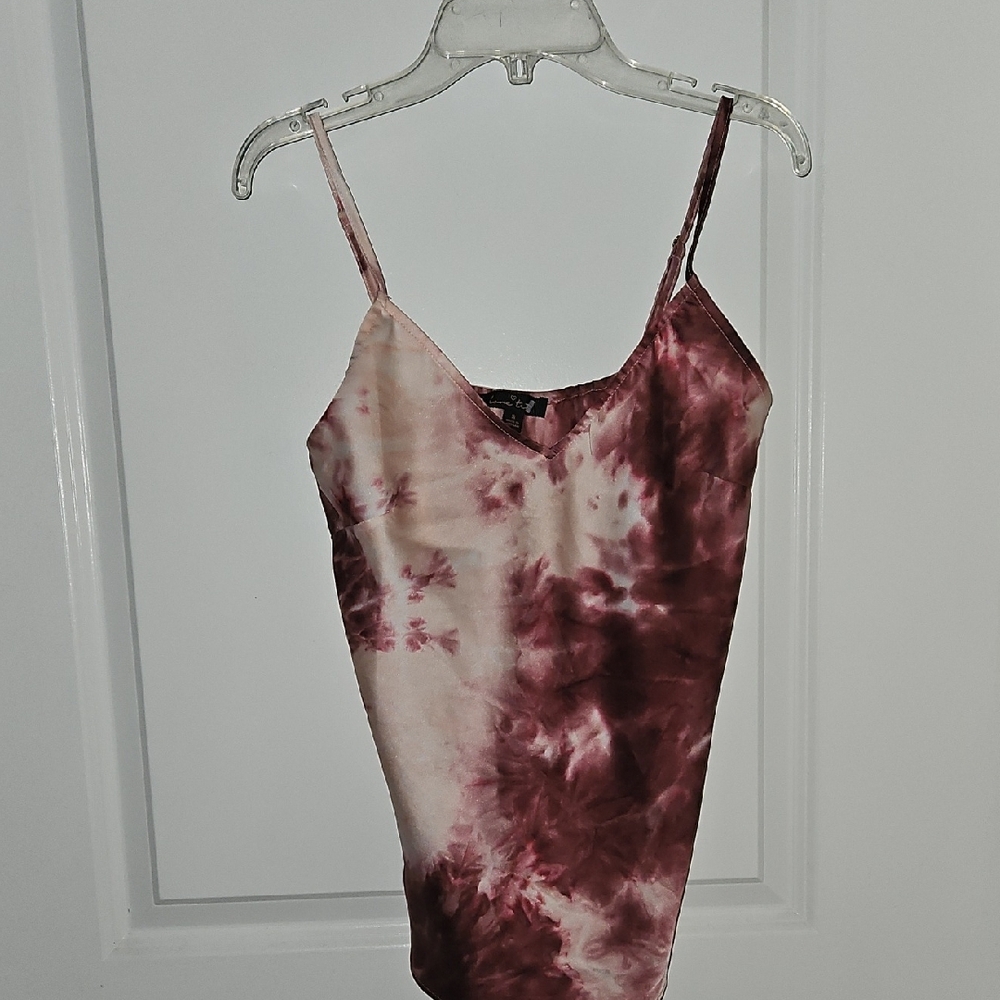 Tie-Dye Spaghetti Stap Tank Top Small